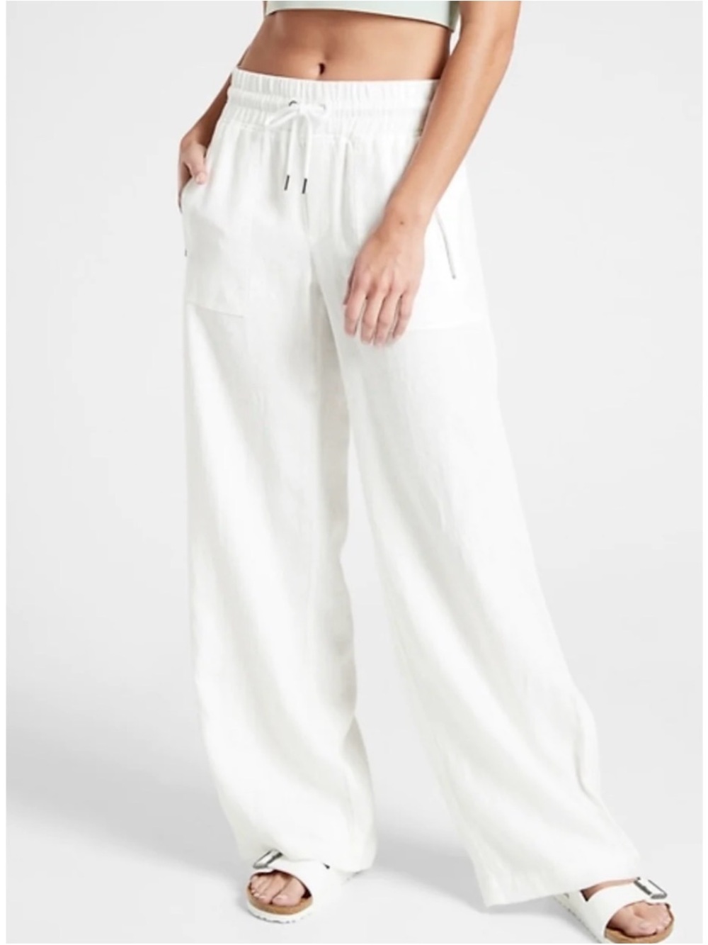 Athleta Cabo Linen Wide Leg Pants